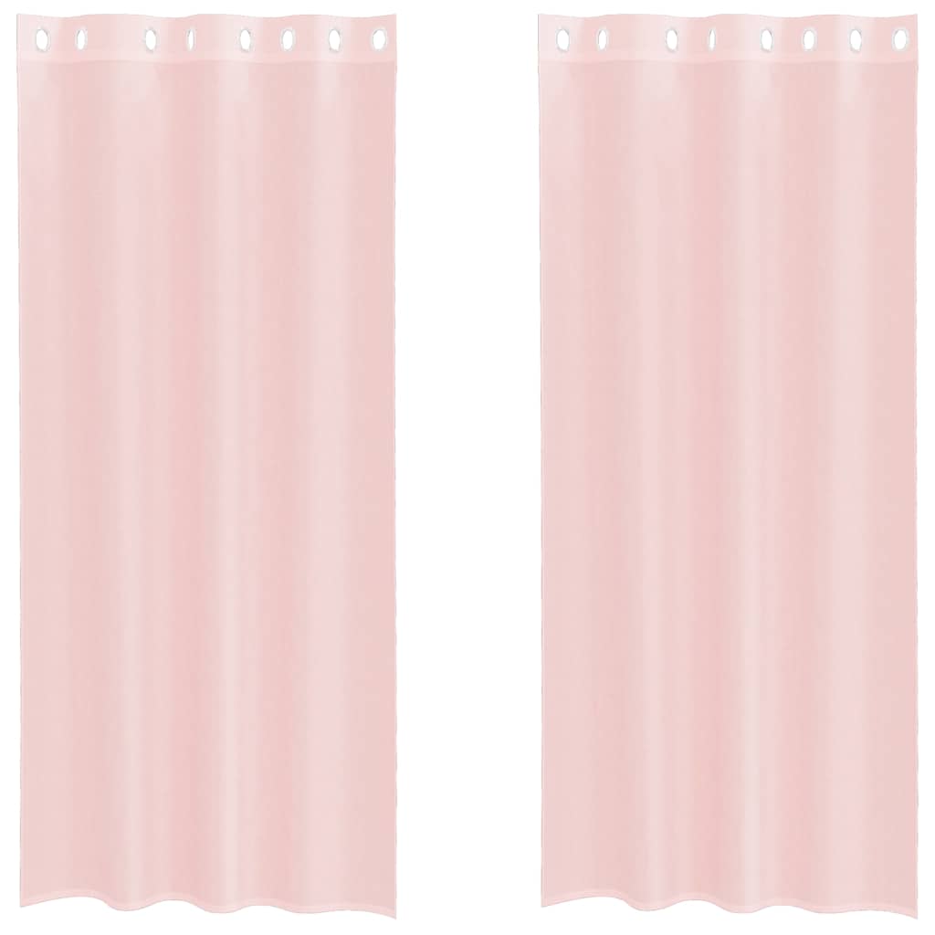 vidaXL Voile Vorhänge mit Ösen 2 Stk. Hellrosa 140x225 cm