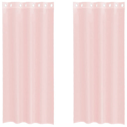 vidaXL Voile Vorhänge mit Ösen 2 Stk. Hellrosa 140x225 cm