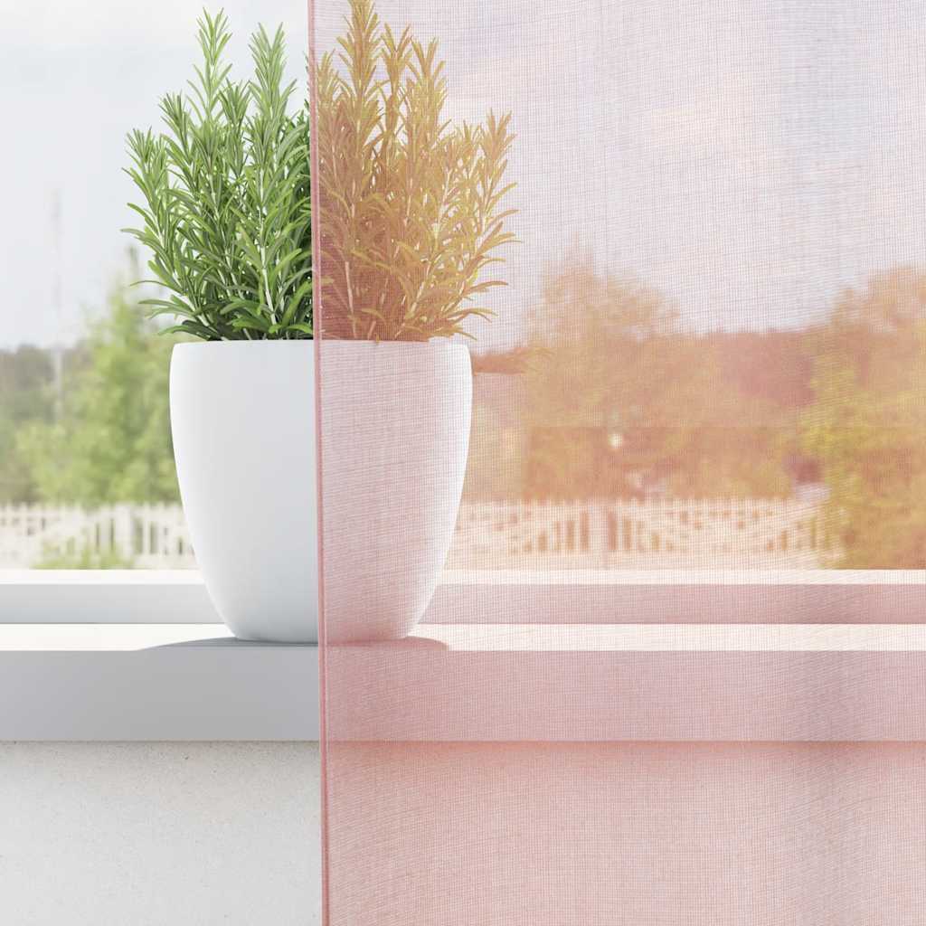 vidaXL Voile Vorhänge mit Ösen 2 Stk. Hellrosa 140x225 cm