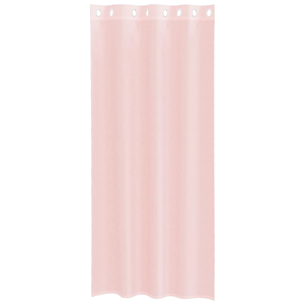 vidaXL Voile Vorhänge mit Ösen 2 Stk. Hellrosa 140x225 cm