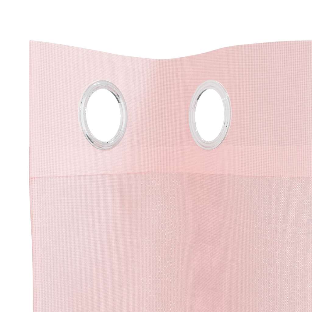 vidaXL Voile Vorhänge mit Ösen 2 Stk. Hellrosa 140x225 cm