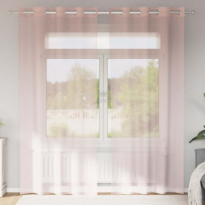 vidaXL Voile Vorhänge mit Ösen 2 Stk. Hellrosa 140x225 cm