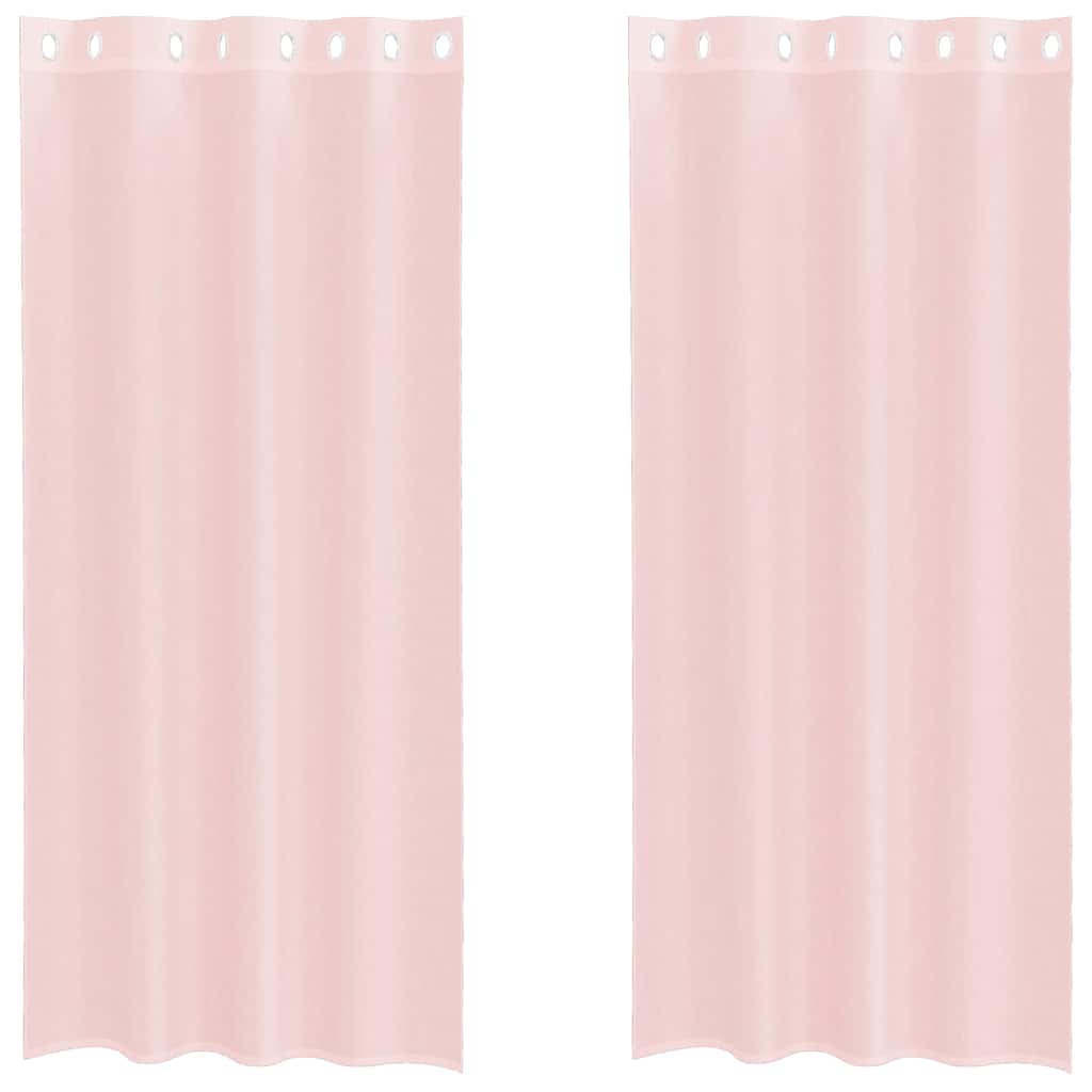 vidaXL Voile Vorhänge mit Ösen 2 Stk. Hellrosa 140x245 cm