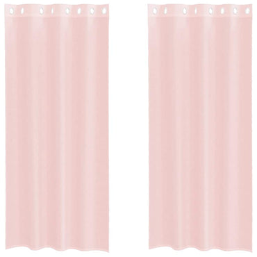 vidaXL Voile Vorhänge mit Ösen 2 Stk. Hellrosa 140x245 cm