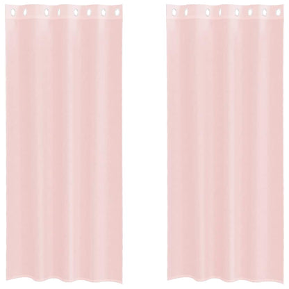 vidaXL Voile Vorhänge mit Ösen 2 Stk. Hellrosa 140x245 cm