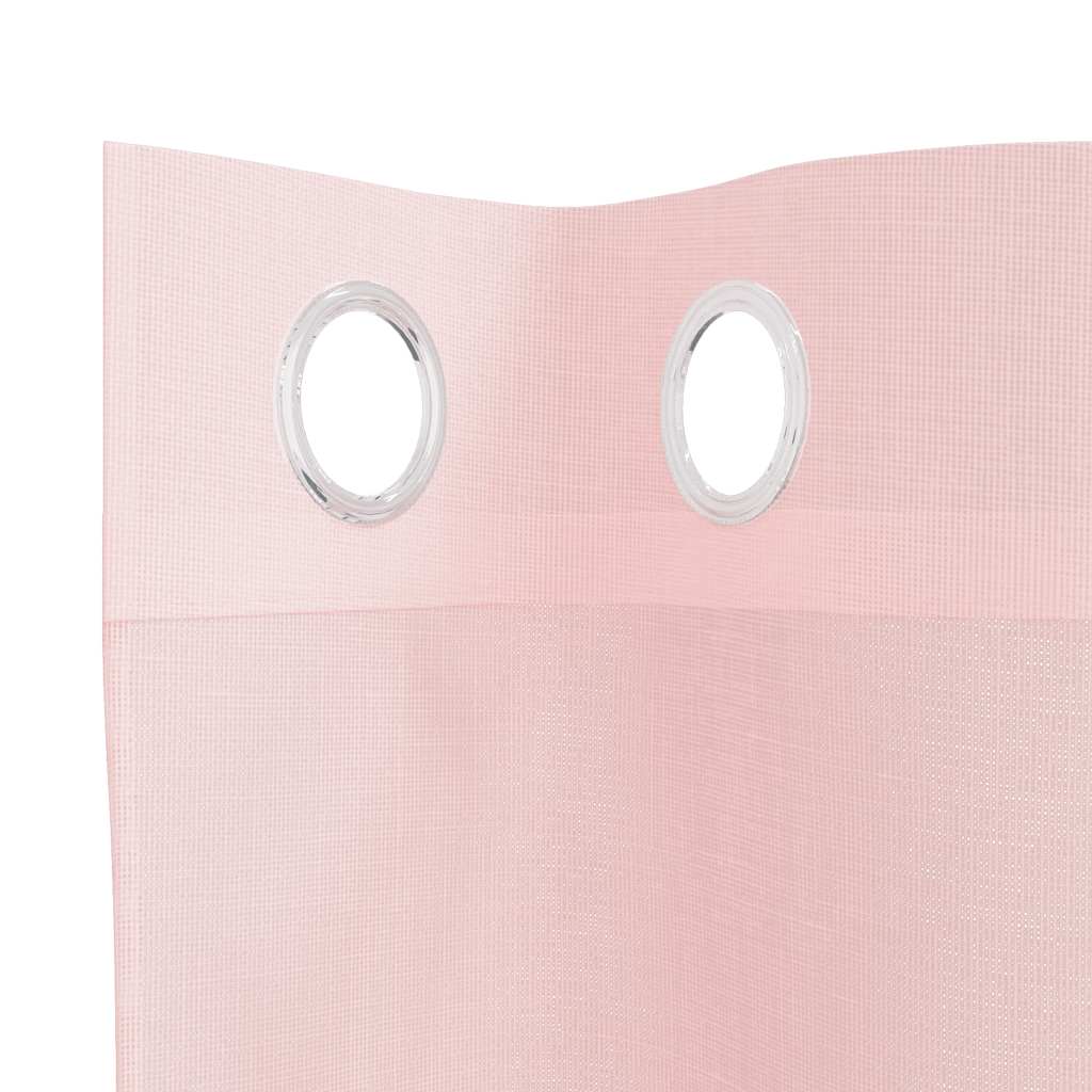 vidaXL Voile Vorhänge mit Ösen 2 Stk. Hellrosa 140x245 cm