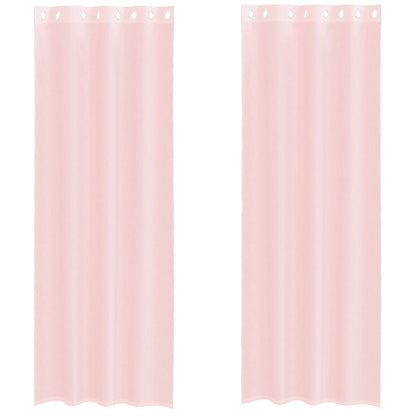 vidaXL Voile Vorhänge mit Ösen 2 Stk. Hellrosa 140x260 cm