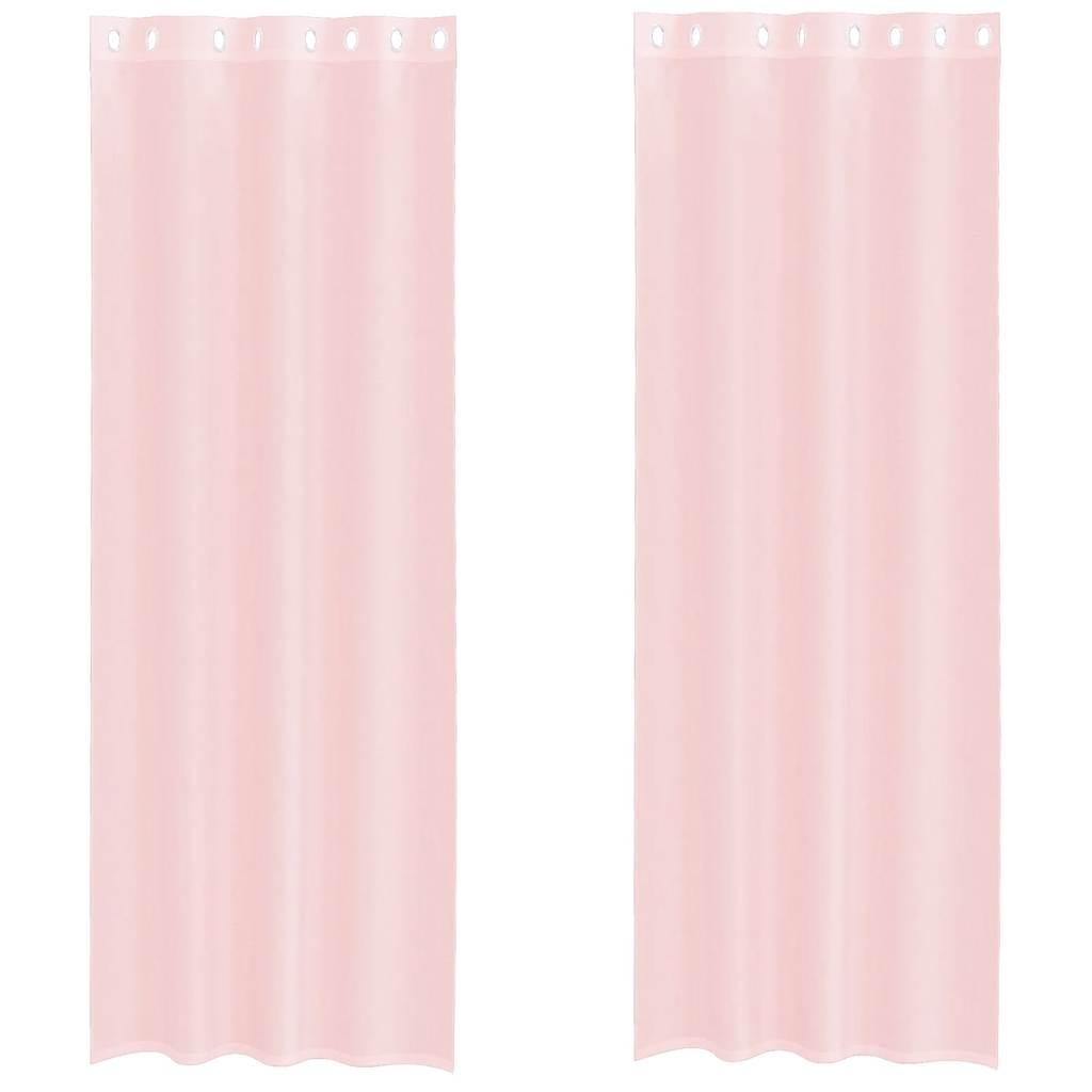 vidaXL Voile Vorhänge mit Ösen 2 Stk. Hellrosa 140x300 cm
