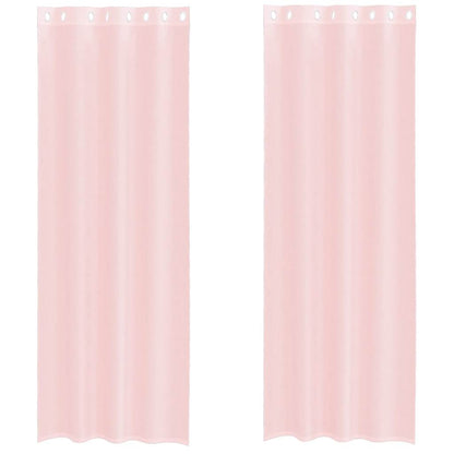 vidaXL Voile Vorhänge mit Ösen 2 Stk. Hellrosa 140x300 cm