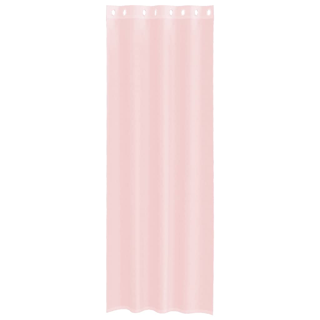 vidaXL Voile Vorhänge mit Ösen 2 Stk. Hellrosa 140x300 cm