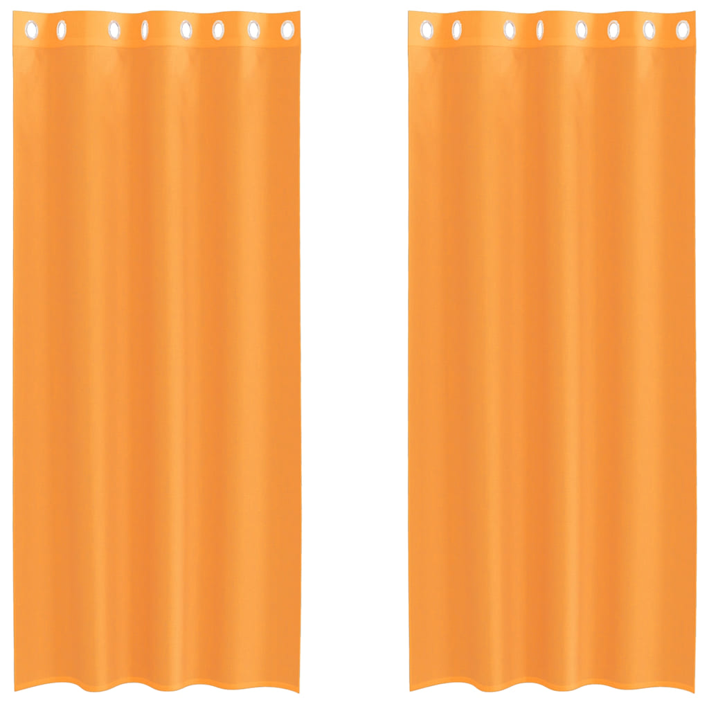 vidaXL Voile Vorhänge mit Ösen 2 Stk. Orange 140x225 cm