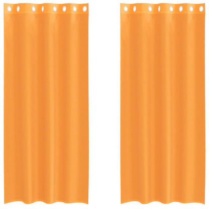 vidaXL Voile Vorhänge mit Ösen 2 Stk. Orange 140x225 cm