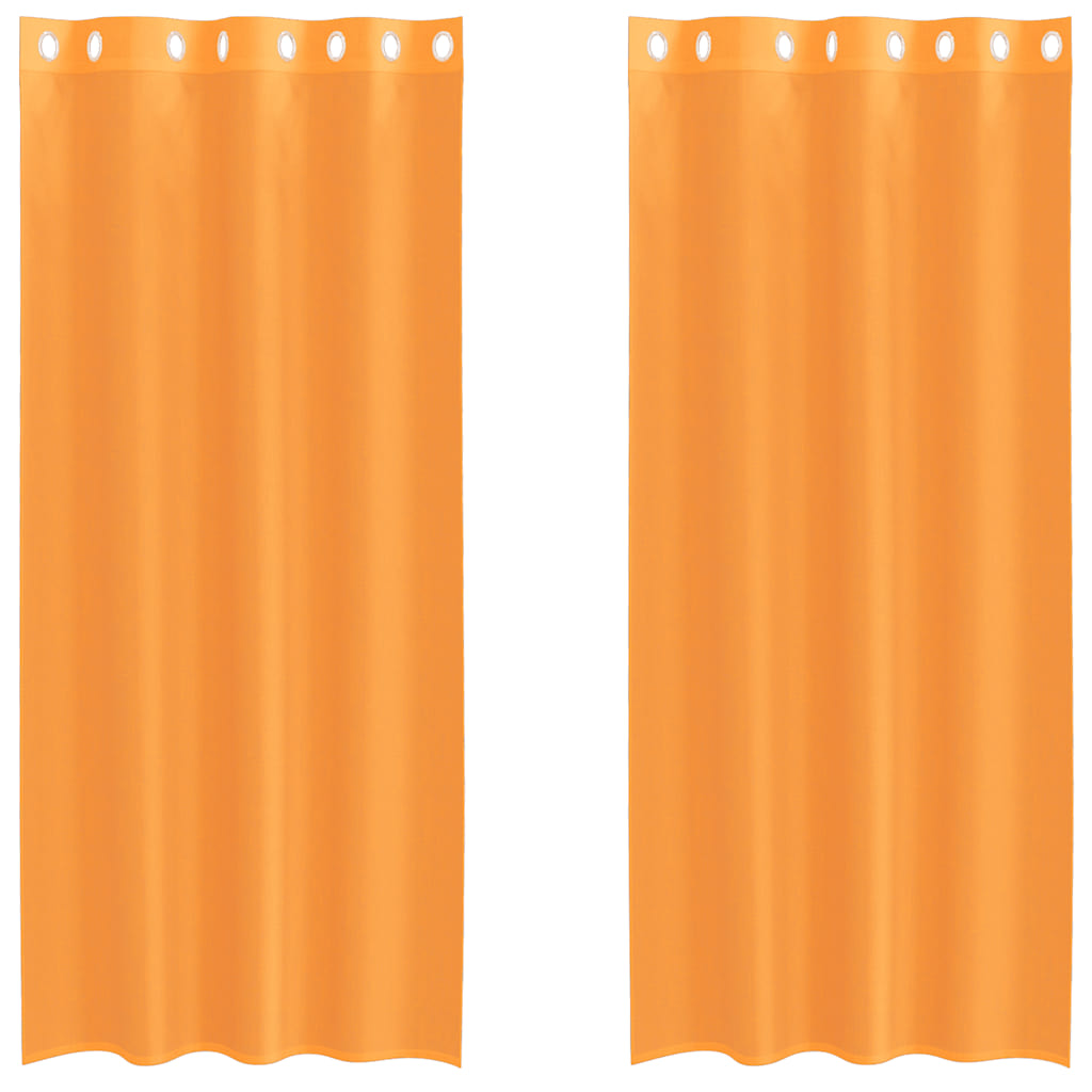 vidaXL Voile Vorhänge mit Ösen 2 Stk. Orange 140x245 cm
