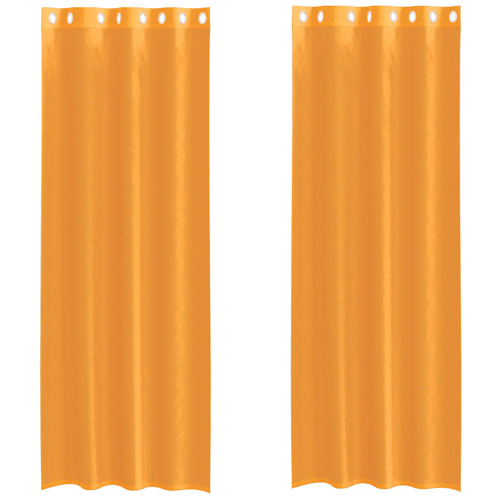vidaXL Voile Vorhänge mit Ösen 2 Stk. Orange 140x260 cm