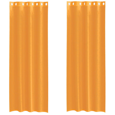 vidaXL Voile Vorhänge mit Ösen 2 Stk. Orange 140x260 cm