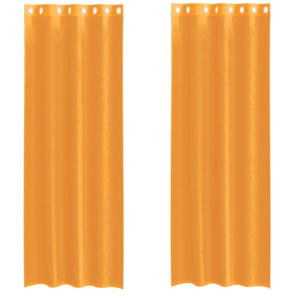 vidaXL Voile Vorhänge mit Ösen 2 Stk. Orange 140x260 cm