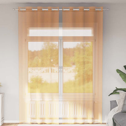vidaXL Voile Vorhänge mit Ösen 2 Stk. Orange 140x260 cm