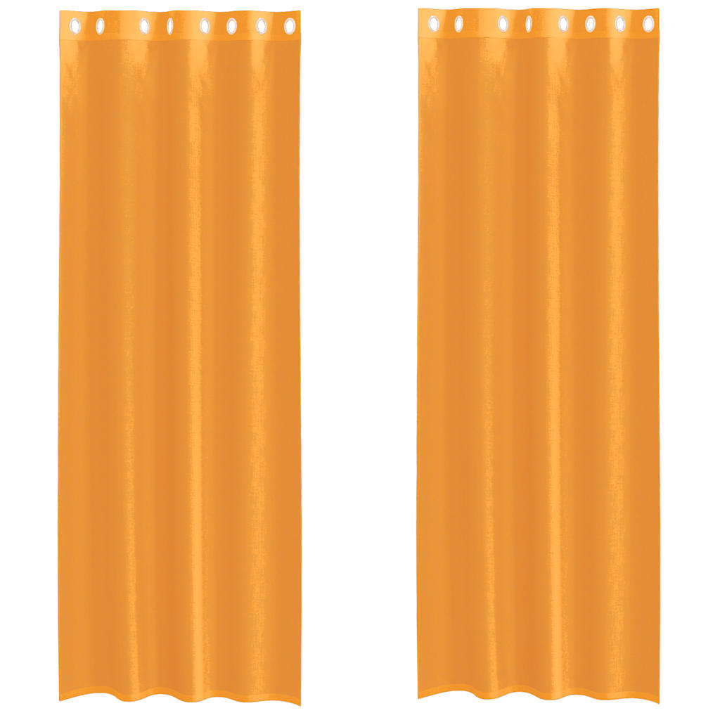 vidaXL Voilages à œillets 2 pcs Orange 140x300 cm