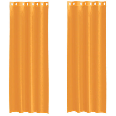 vidaXL Voilages à œillets 2 pcs Orange 140x300 cm