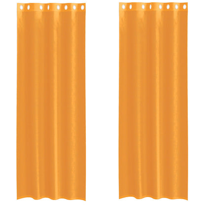 vidaXL Voilages à œillets 2 pcs Orange 140x300 cm