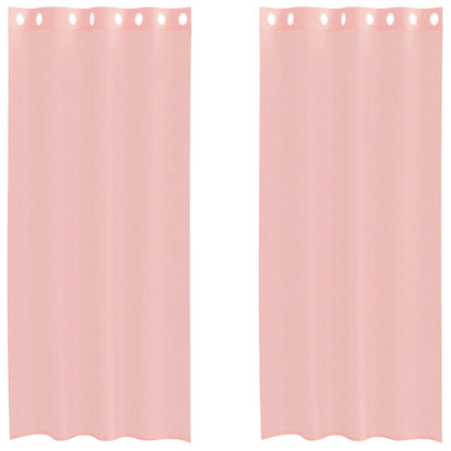 vidaXL Voile Vorhänge mit Ösen 2 Stk. Rosa 140x225 cm