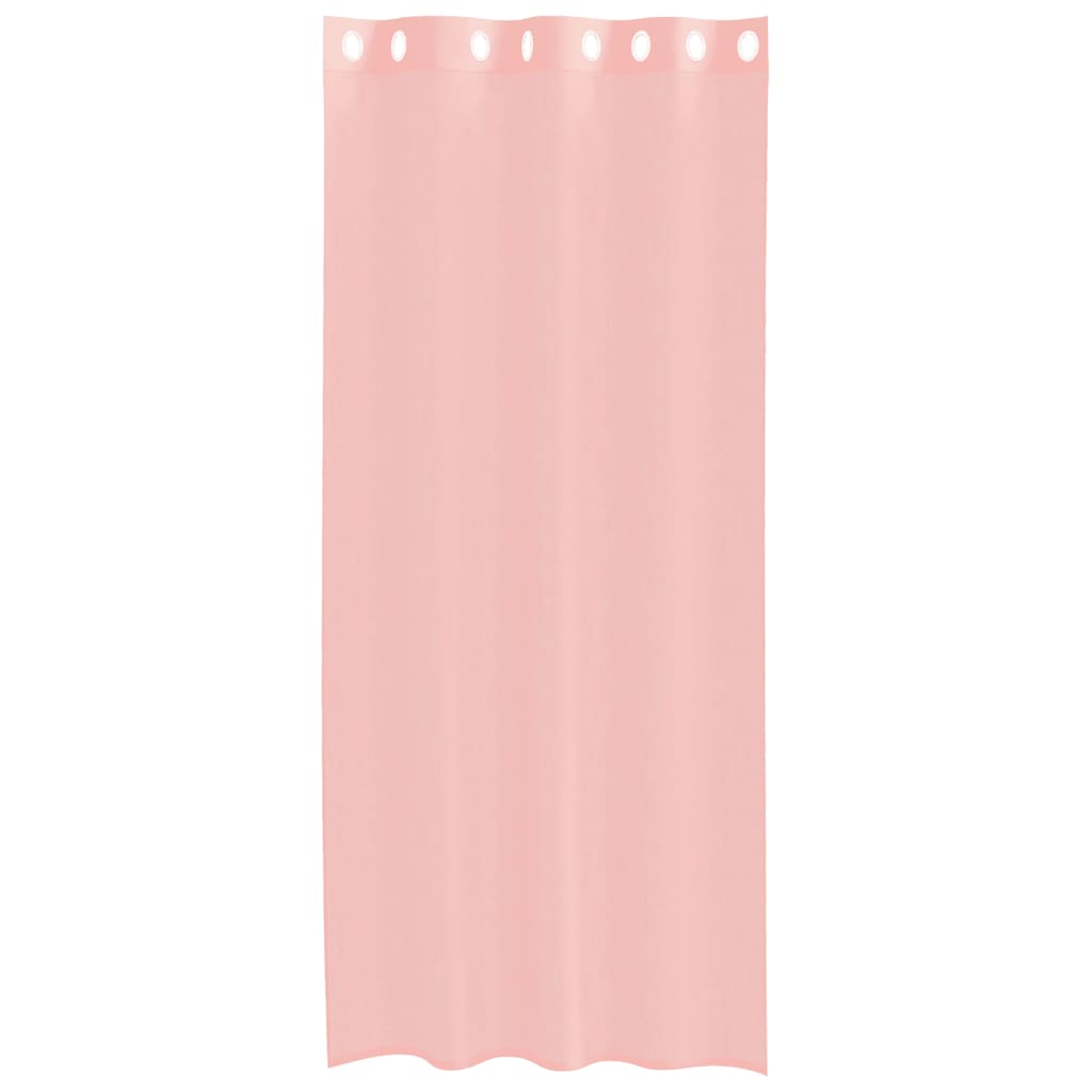 vidaXL Voile Vorhänge mit Ösen 2 Stk. Rosa 140x225 cm