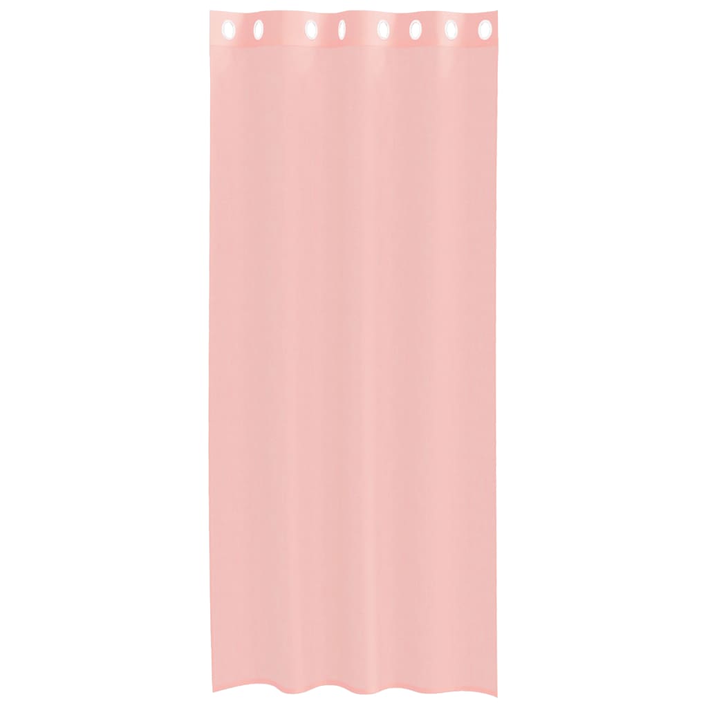 vidaXL Voile Vorhänge mit Ösen 2 Stk. Rosa 140x245 cm