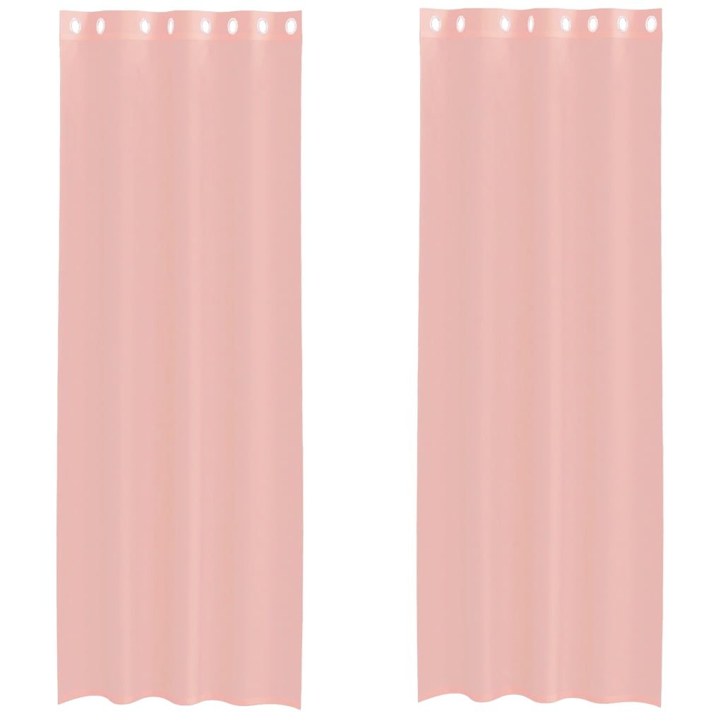 vidaXL Voile Vorhänge mit Ösen 2 Stk. Rosa 140x260 cm