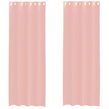 vidaXL Voile Vorhänge mit Ösen 2 Stk. Rosa 140x260 cm