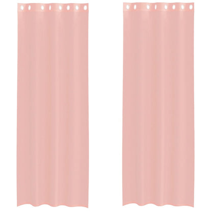 vidaXL Voile Vorhänge mit Ösen 2 Stk. Rosa 140x260 cm