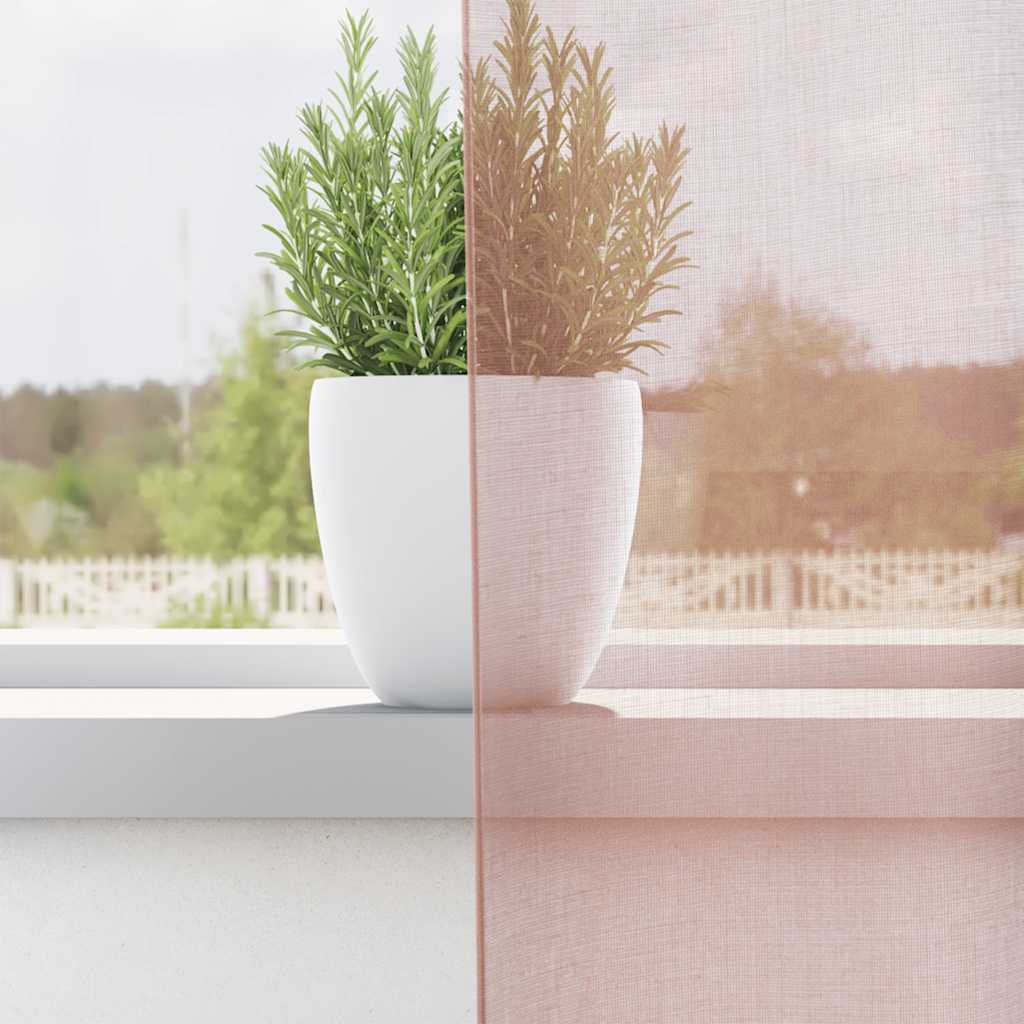 vidaXL Voile Vorhänge mit Ösen 2 Stk. Rosa 140x260 cm