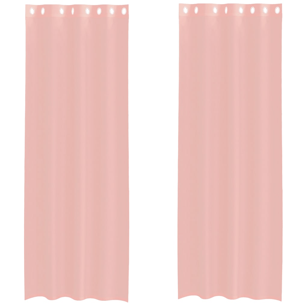 vidaXL Voile Vorhänge mit Ösen 2 Stk. Rosa 140x300 cm