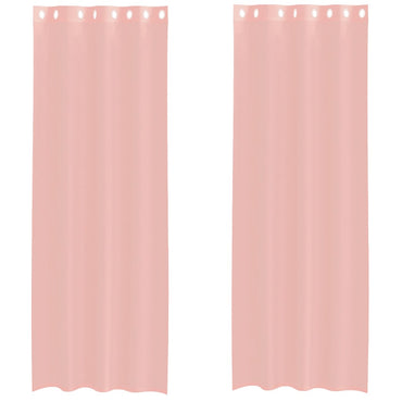 vidaXL Voile Vorhänge mit Ösen 2 Stk. Rosa 140x300 cm