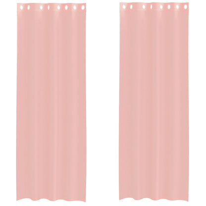 vidaXL Voile Vorhänge mit Ösen 2 Stk. Rosa 140x300 cm