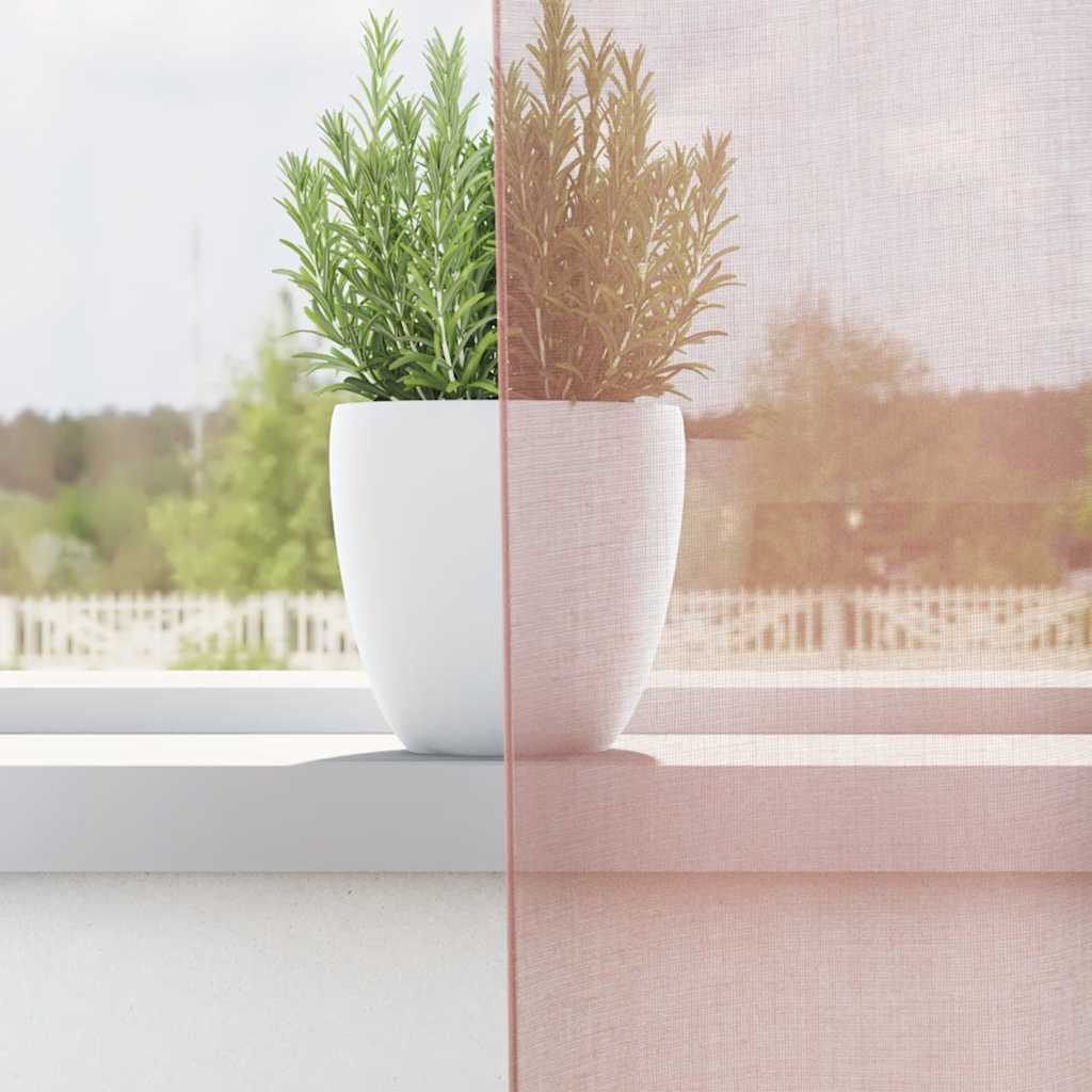 vidaXL Voile Vorhänge mit Ösen 2 Stk. Rosa 140x300 cm