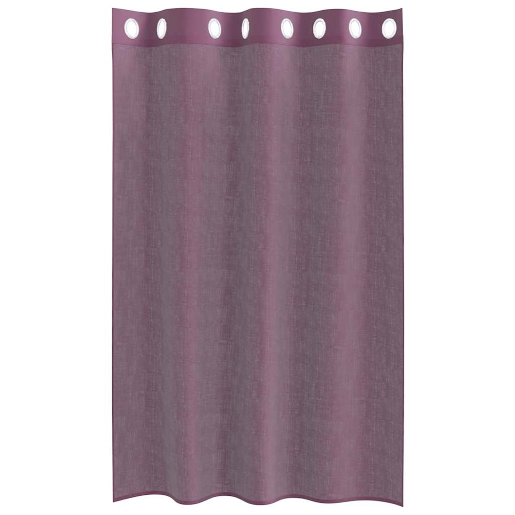 vidaXL Voile Vorhänge mit Ösen 2 Stk. Lila 140x175 cm
