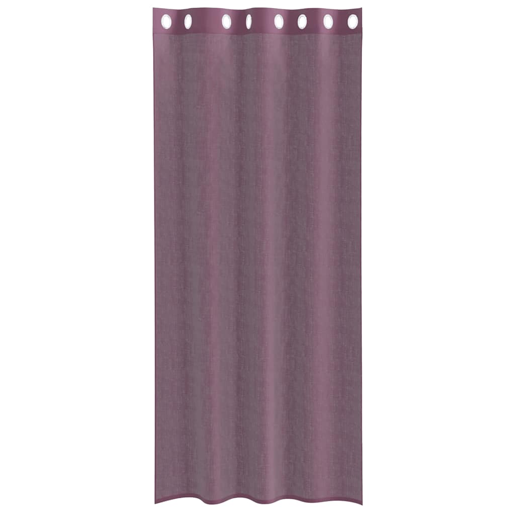 vidaXL Voile Vorhänge mit Ösen 2 Stk. Lila 140x245 cm