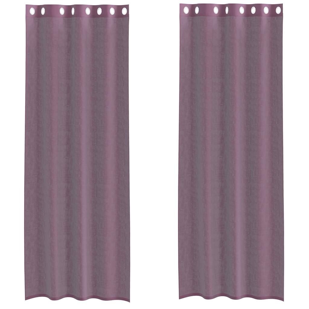 vidaXL Voile Vorhänge mit Ösen 2 Stk. Lila 140x260 cm