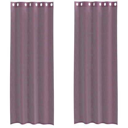 vidaXL Voile Vorhänge mit Ösen 2 Stk. Lila 140x260 cm