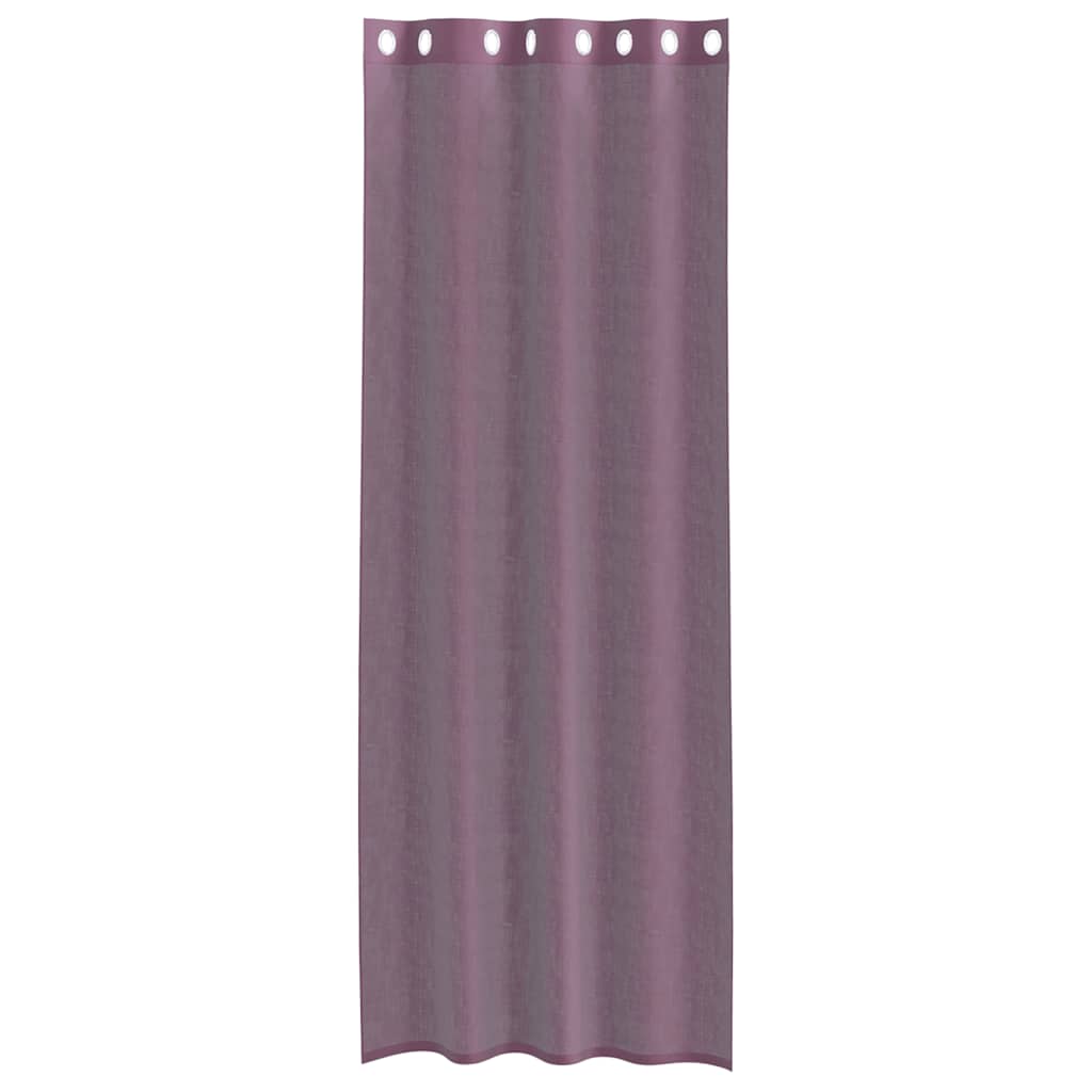vidaXL Voile Vorhänge mit Ösen 2 Stk. Lila 140x260 cm
