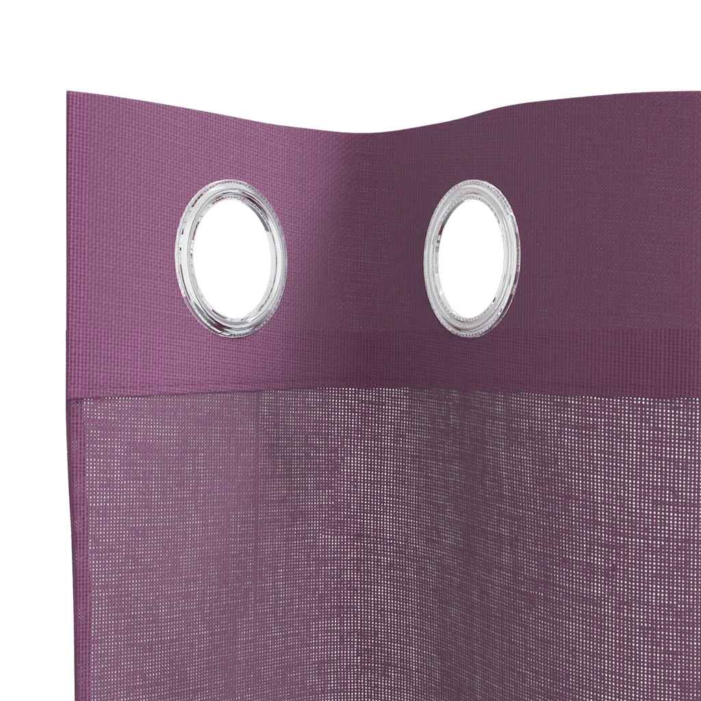 vidaXL Voile Vorhänge mit Ösen 2 Stk. Lila 140x260 cm