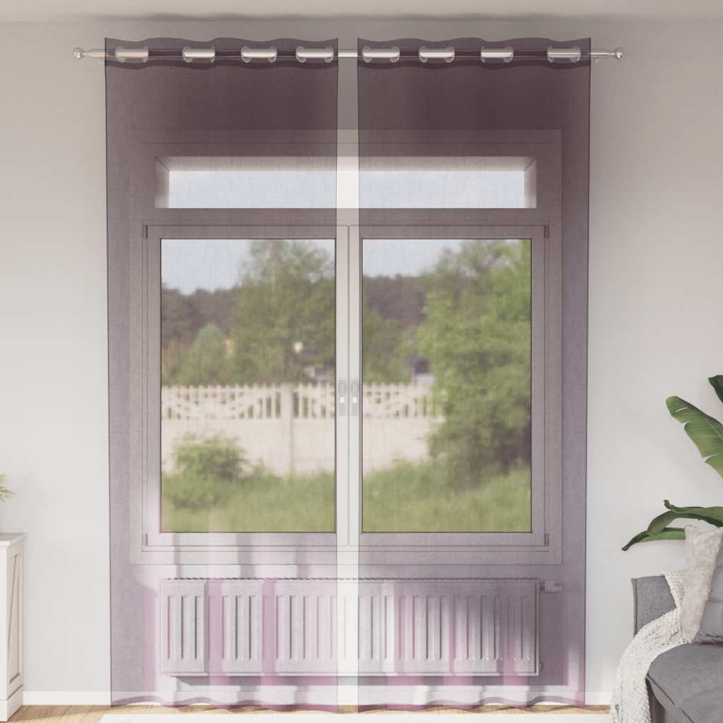 vidaXL Voile Vorhänge mit Ösen 2 Stk. Lila 140x260 cm