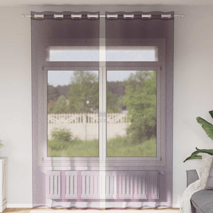 vidaXL Voile Vorhänge mit Ösen 2 Stk. Lila 140x260 cm