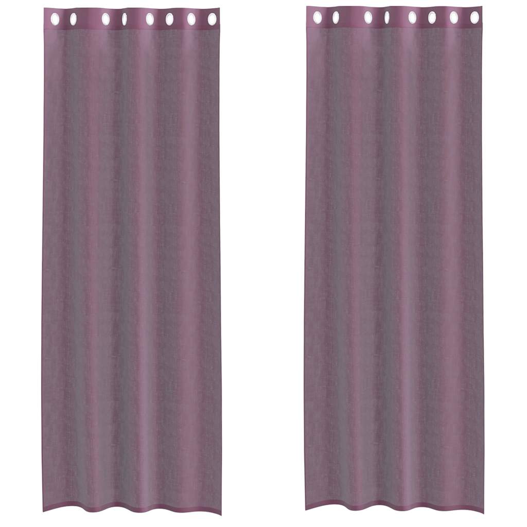 vidaXL Voile Vorhänge mit Ösen 2 Stk. Lila 140x300 cm