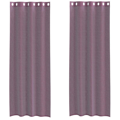 vidaXL Voile Vorhänge mit Ösen 2 Stk. Lila 140x300 cm