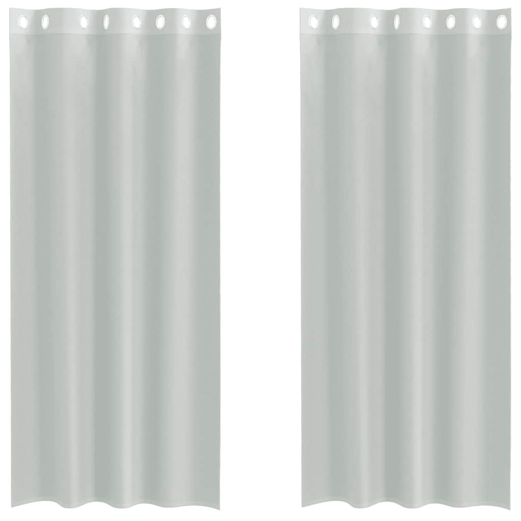 vidaXL Voile Vorhänge mit Ösen 2 Stk. Hellgrau 140x225 cm