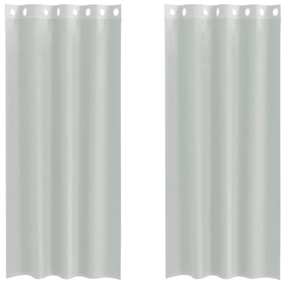 vidaXL Voile Vorhänge mit Ösen 2 Stk. Hellgrau 140x225 cm