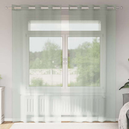 vidaXL Voile Vorhänge mit Ösen 2 Stk. Hellgrau 140x225 cm
