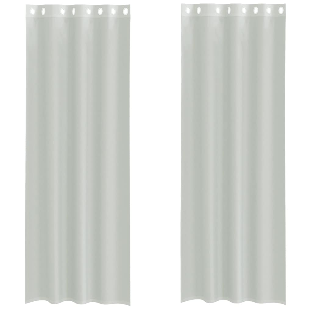 vidaXL Voile Vorhänge mit Ösen 2 Stk. Hellgrau 140x300 cm