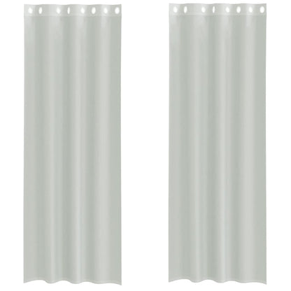 vidaXL Voile Vorhänge mit Ösen 2 Stk. Hellgrau 140x300 cm